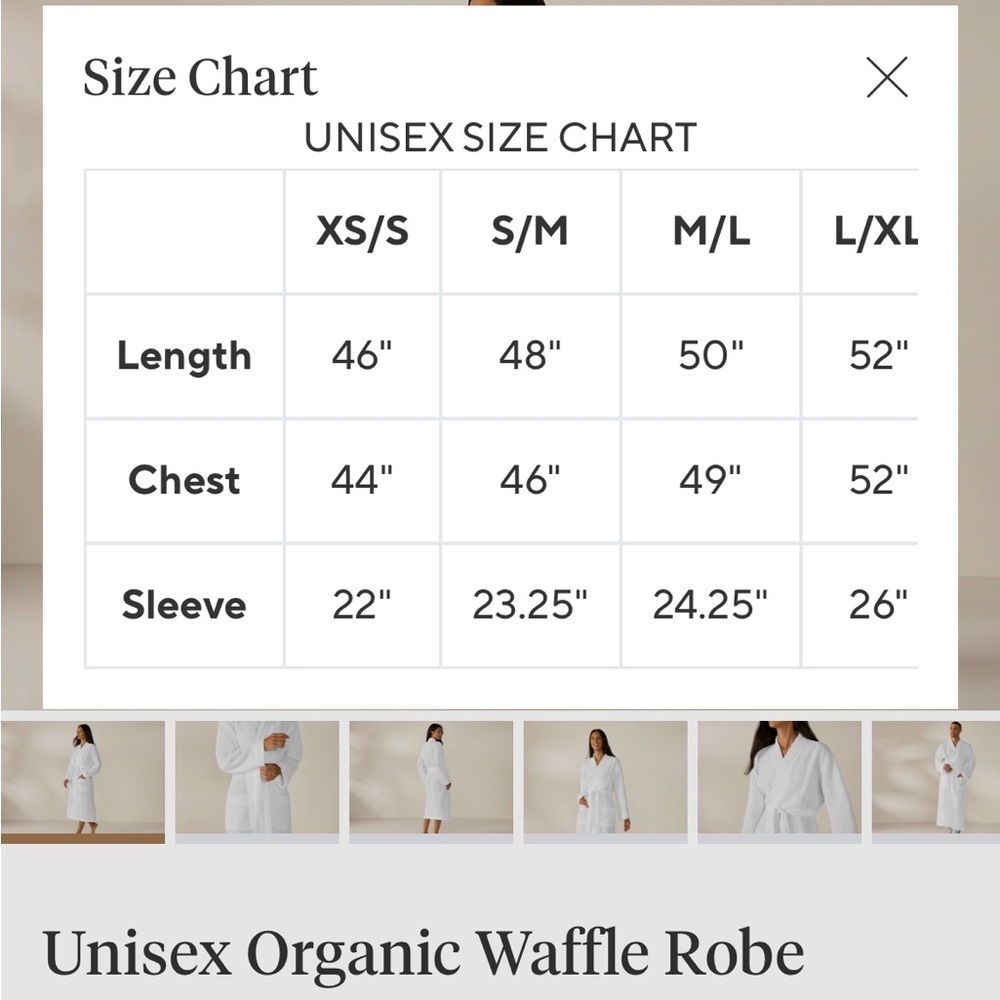 COYUCHI Waffle Robe - White small/medium organic cotton - Picture 14 of 16